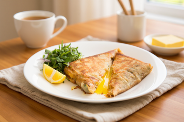 Bricks au thon, pommes de terre et œuf