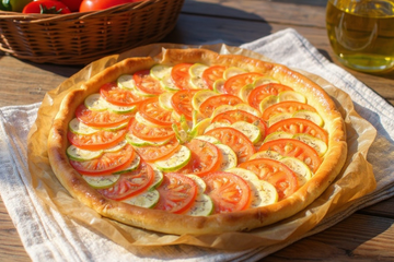 Tarte fine à la courgette et à la tomate