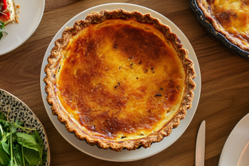 Quiche jambon, fromage et champignons