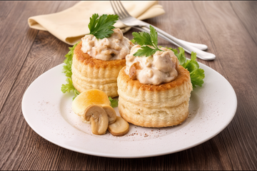 Vols au vent de poulet aux champignons
