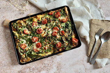 Frittata géante sur plaque