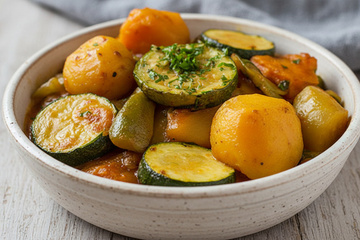 Tajine de courgettes, patates douces au Companion