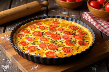 Tarte tomate cerise et mozzarella