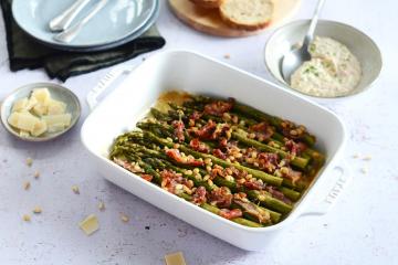 Asperges rôties au parmesan et jambon de Parme