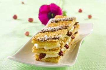 Millefeuille aux cranberries