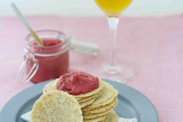 Water crackers aux graines et Houmous de betterave