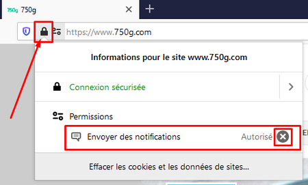 Desactiver notification 750g sur Firefox