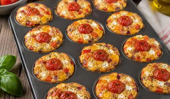 Oubliez les quiches classiques : cette version aux légumes du soleil dans un moule à muffins va faire fureur à l'apéro