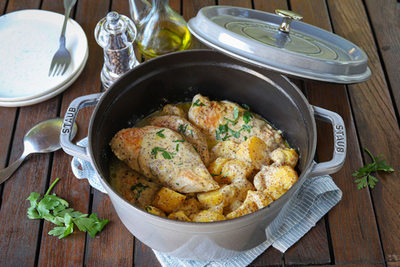 Poulet à la crème et à la moutarde. Silvia Santucci