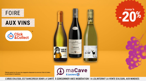 Foire aux Vins d’Automne 2026 E.Leclerc : les 3 pépites en exclu web à moins de 20 € à ne pas rater