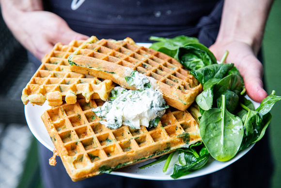 Gaufres épinard et chèvre. 750g