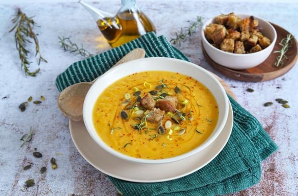 Soupe butternut et poireaux. Silvia Santucci