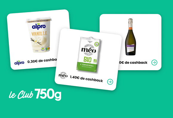 Vous pouvez être remboursé d’une partie de vos achats : avec le Club 750g, profitez de ces offres pour faire des courses moins chères !