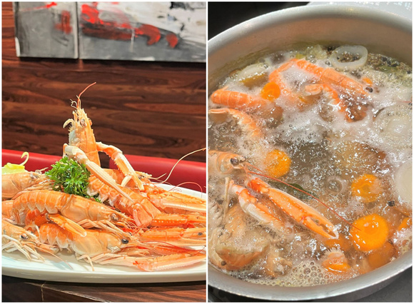 Langoustines cuites au court bouillon 