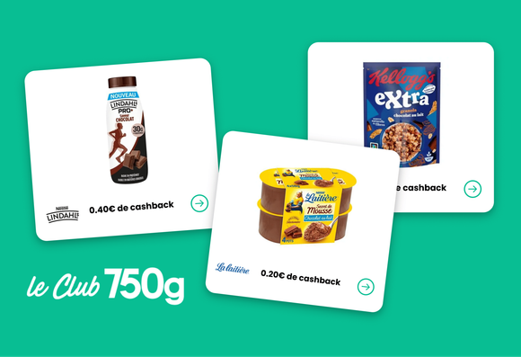 Avec le Club 750g, faites des économies : voici 3 offres pour récupérer de l’argent sur l’achat de mousses au chocolat, granola et du lait protéiné