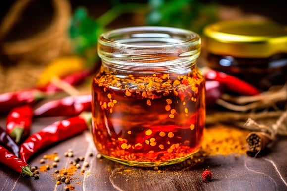 Parfaite pour rehausser la saveur de n’importe quel plat, voici la recette de ce chef pour faire votre propre huile pimentée !