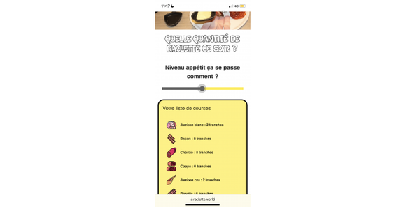 Un site calcule les quantités exactes dont vous avez besoin pour votre prochaine raclette