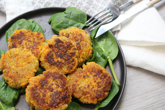 Galettes de quinoa aux carottes. Chef Damien