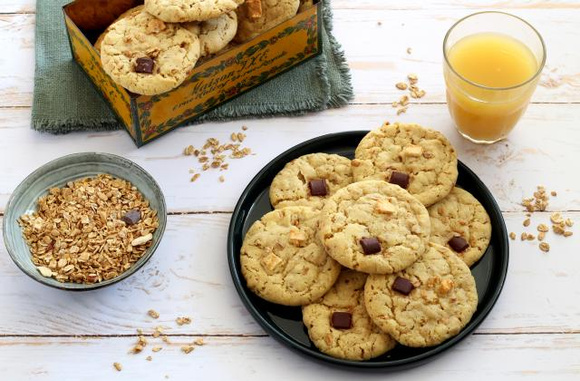 Cookies au granola chocolat et bananes. Silvia Santucci