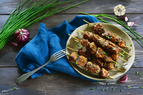 Brochettes de poulet au balsamique. Dorian Nieto