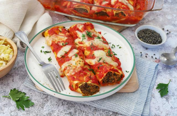 Cannelloni à la bolognaise de lentilles. Silvia Santucci