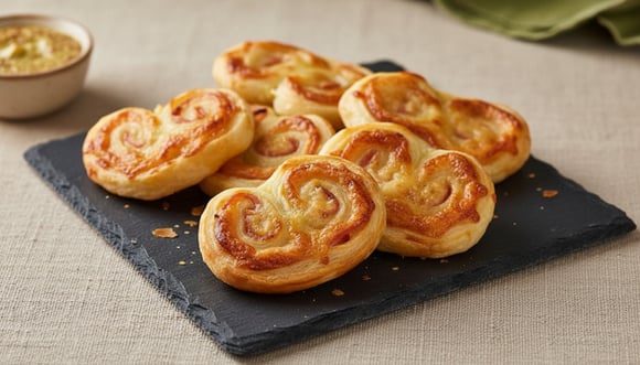 Feuilletés roulés moutarde, jambon et gruyère : les bouchées gourmandes qui font briller l’apéro des fêtes
