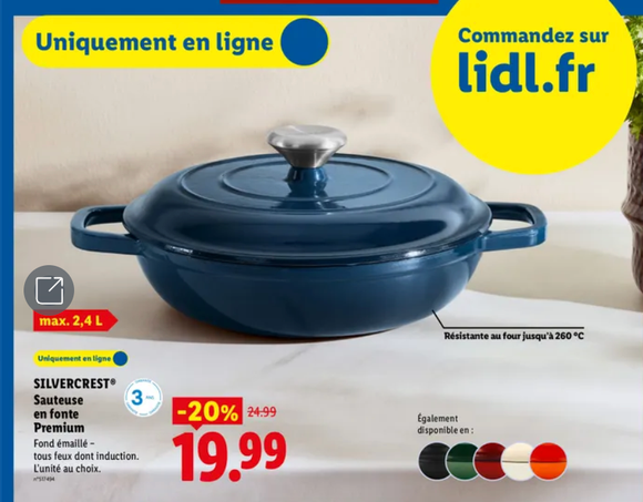 Lidl : cette sauteuse en fonte à moins de 20 euros rivalise avec les grandes marques en cuisine
