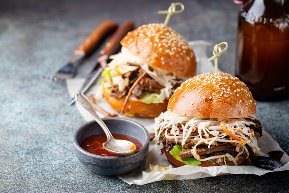 Pulled pork burger Adobe Stock
 