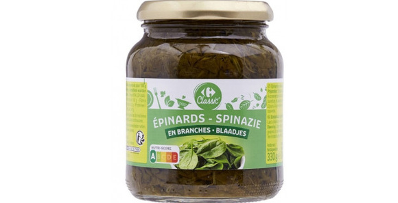Rappel produit : ces épinards de la marque Carrefour Classic peuvent contenir des morceaux de verre