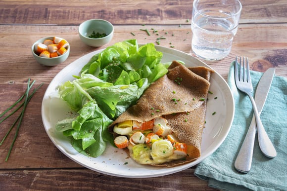C’est la recette originale à tester en février : une délicieuse galette aux poireaux et surimi !