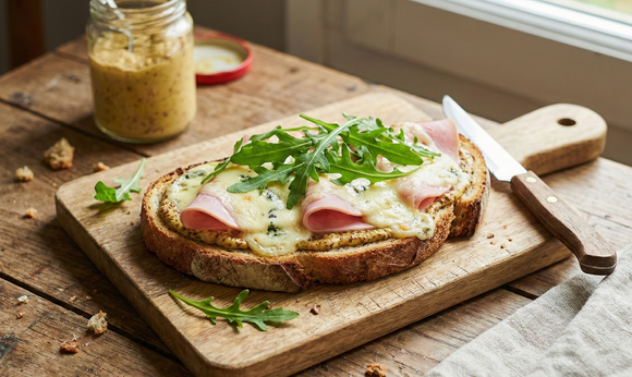 Tartine chaude à la fourme d’Ambert et jambon : le dîner express idéal pour les jours de flemme