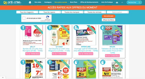 @ anti-crise.fr/ Page web "Bons plans courses"