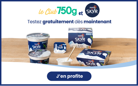 Avec Le Club 750g, découvrez les recettes de la gamme Yoplait Skyr sans débourser un centime !