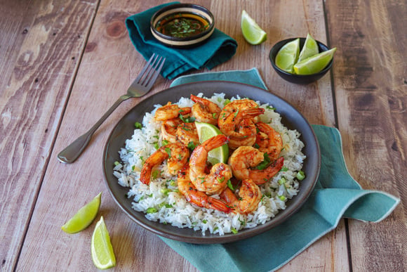 Crevettes grillées au citron vert. Silvia Santucci