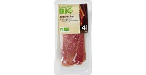 Jambon sec Carrefour rappelé. 