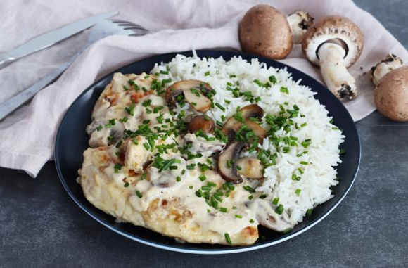 Escalopes de poulet à la crème. Silvia Santucci