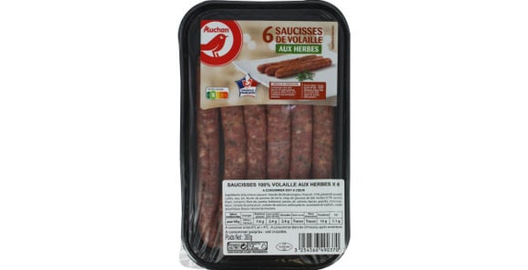 Ces saucisses et merguez de volaille Auchan sont rappelées. Auchan®