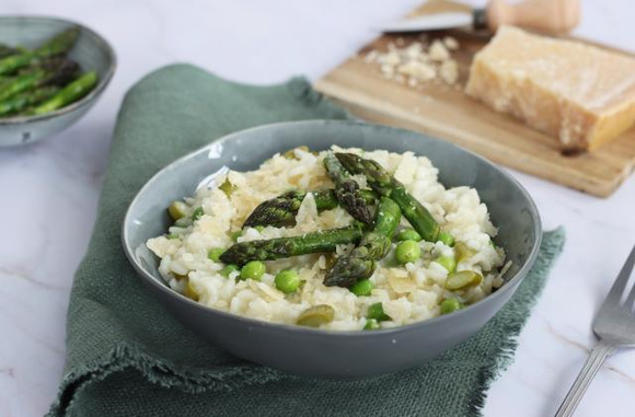 Risotto aux asperges et petits pois. Silvia Santucci