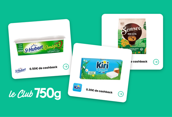 Avec le Club 750g, faites des économies : voici 3 offres pour récupérer de l’argent sur l’achat de fromage, capsules de café et de margarine