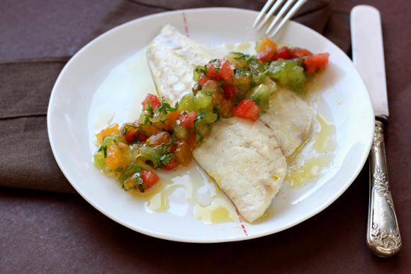 Filets de daurade, sauce vierge. Silvia Santucci