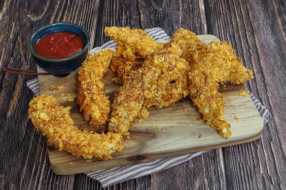 Tenders de poulet au four. Silvia Santucci