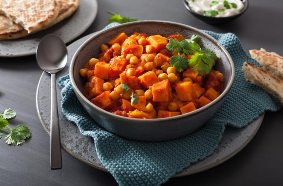 Curry de patates douces et pois chiches. 750g