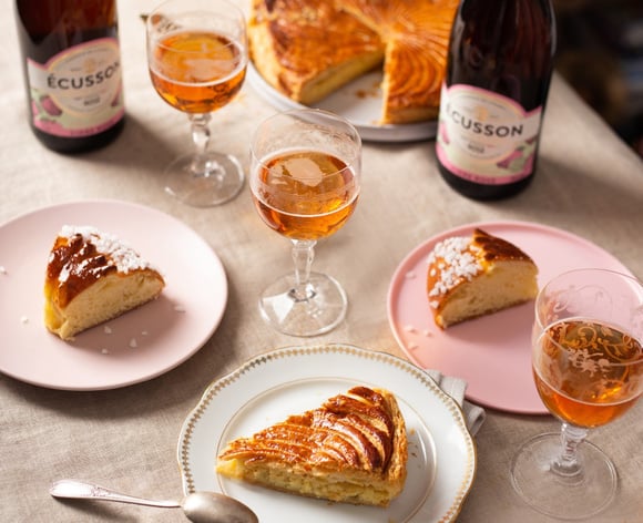 Galette des rois et Cidre Rosé Ecusson©.