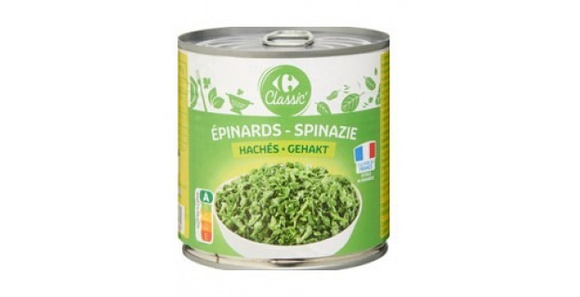 Rappel produit : ces épinards hachés en conserve sont contaminés par des métaux lourds