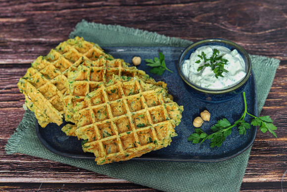 Gaufres falafels. Nadia Paprikas