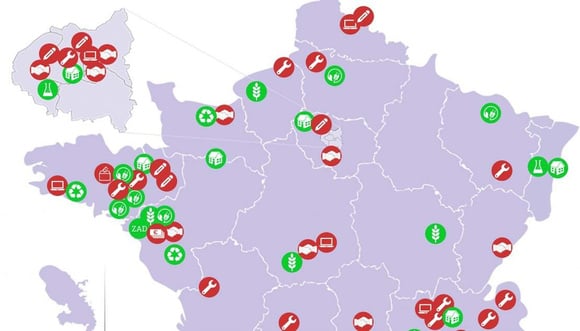 Capture d'écran de la carte Bastamag
