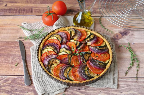 Tarte salée façon tian de légumes. Silvia Santucci