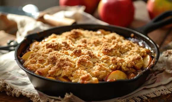 Envie d’un crumble aux pommes plus léger ? Testez cette version sans beurre