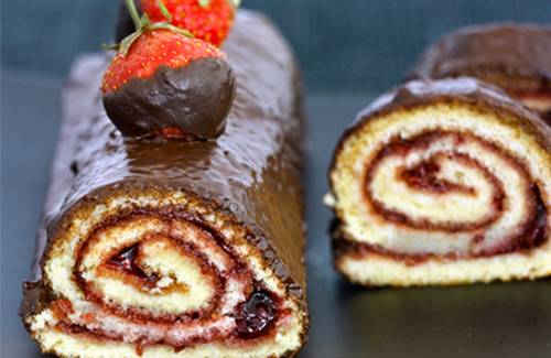 Recette Roule Au Chocolat Et Aux Fraises En Video