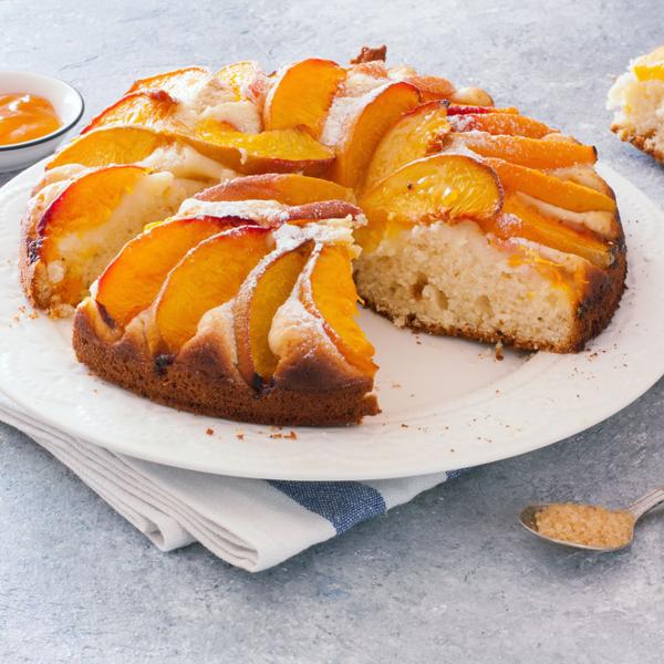 Recette Le Gateau Renverse Peche Et Polenta En Video